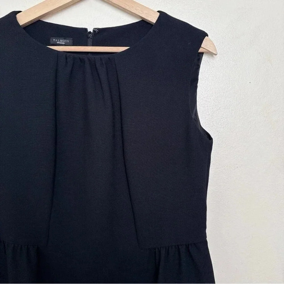 Talbots Womens 12 Cocktail Sleeveless  Sheath Dress Black Color - Picture 6 of 13